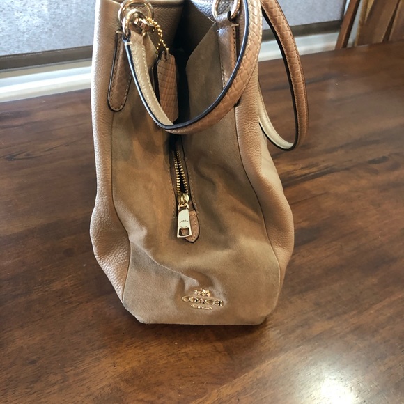 Coach Leather and Suede Tan Bag - Picture 2 of 4